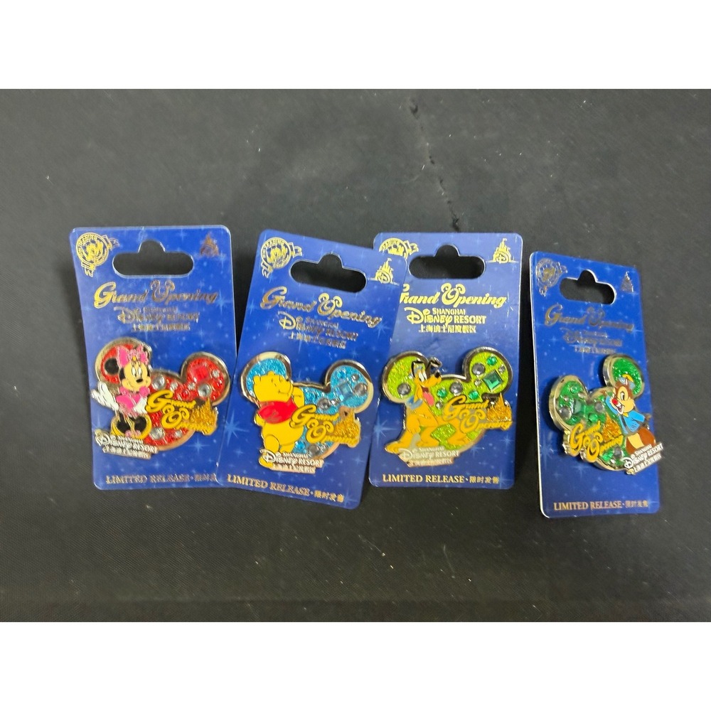 Disney Shanghai Resort Grand Opening Pin Set OS Multi NEW Limited Release 4pc